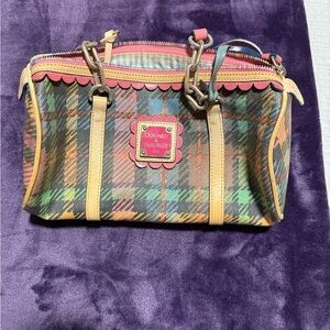 Dooney & Bourke Vintage Colorful Plaid Purse.